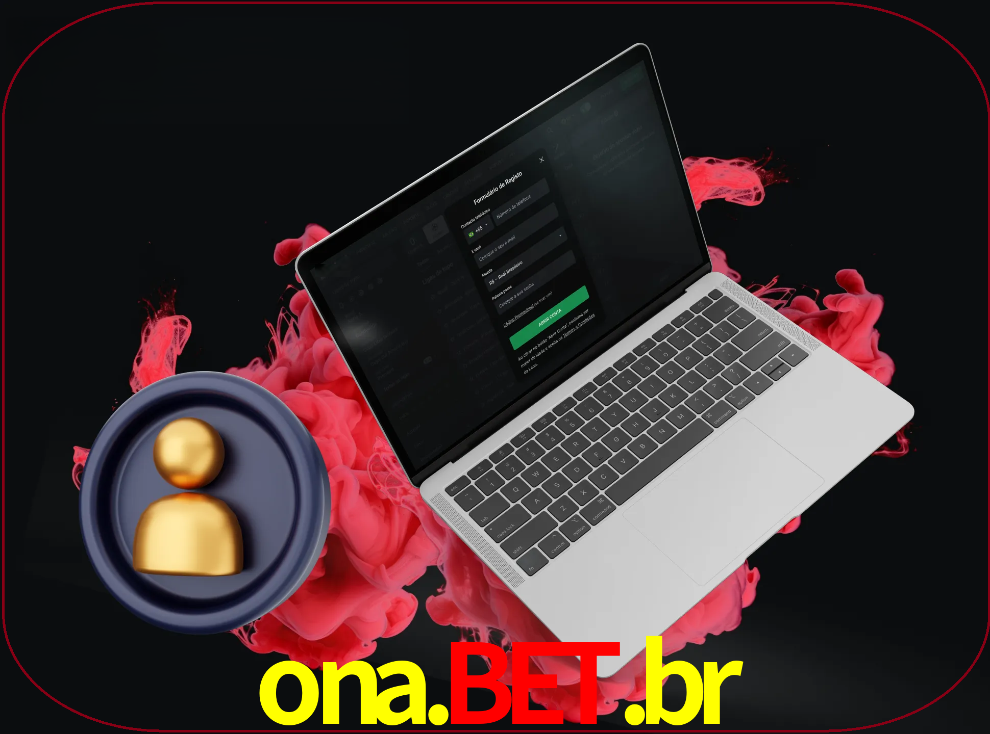 No cabeçalho do site ONA BET BR, clique no botão que o levará a um formulário especial onde terá de introduzir as suas informações actuais.