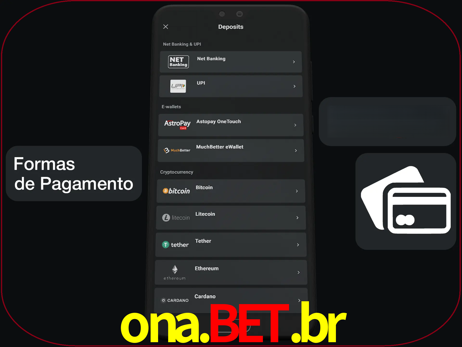 Escolha a forma de pagamento de sua preferência.
