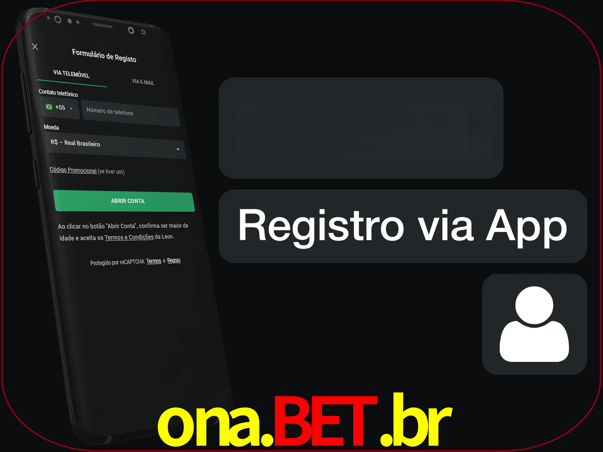 Registre-se com duas etapas usando o aplicativo.