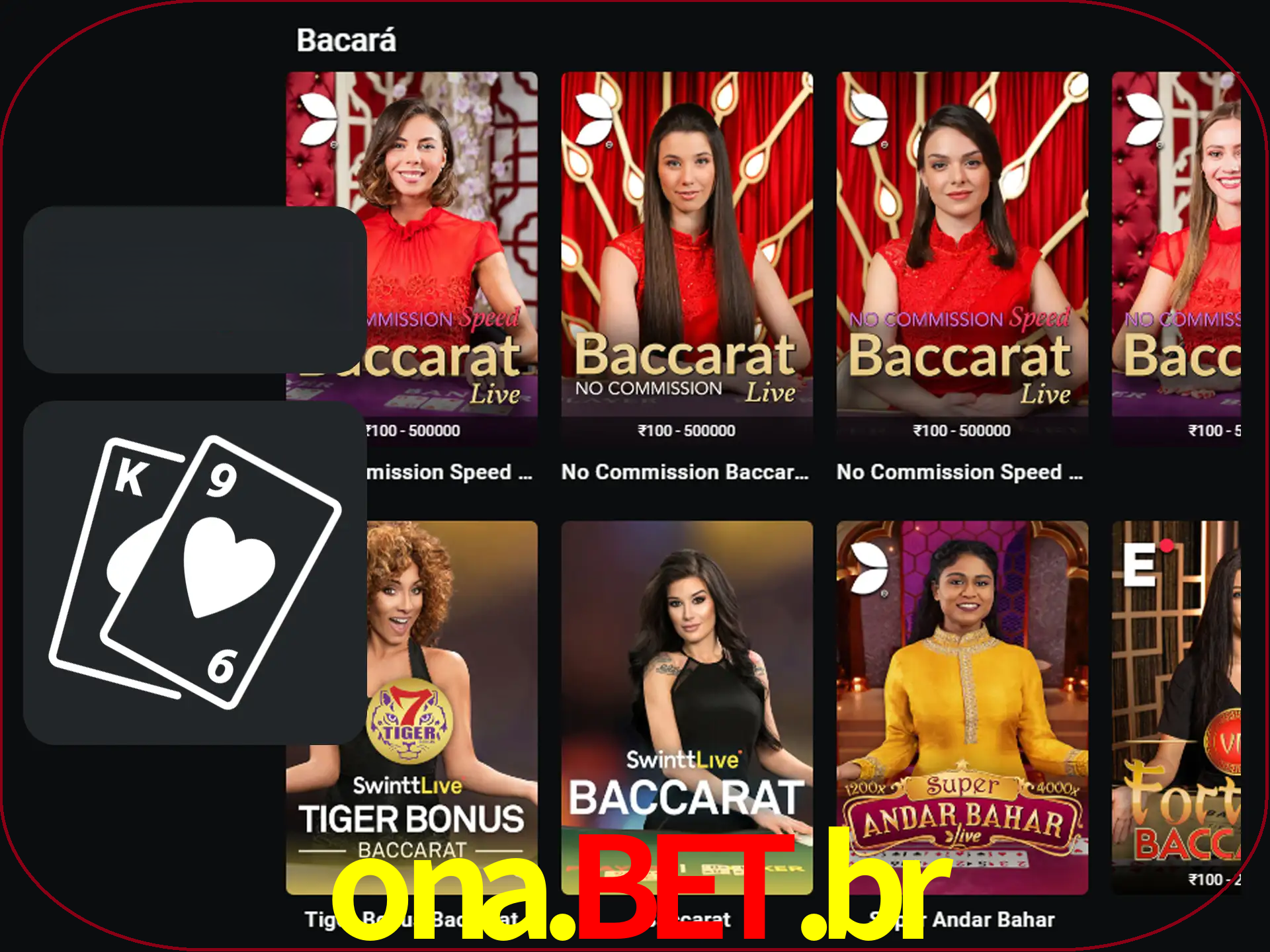 Ganhe muito dinheiro jogando jogos de bacará.