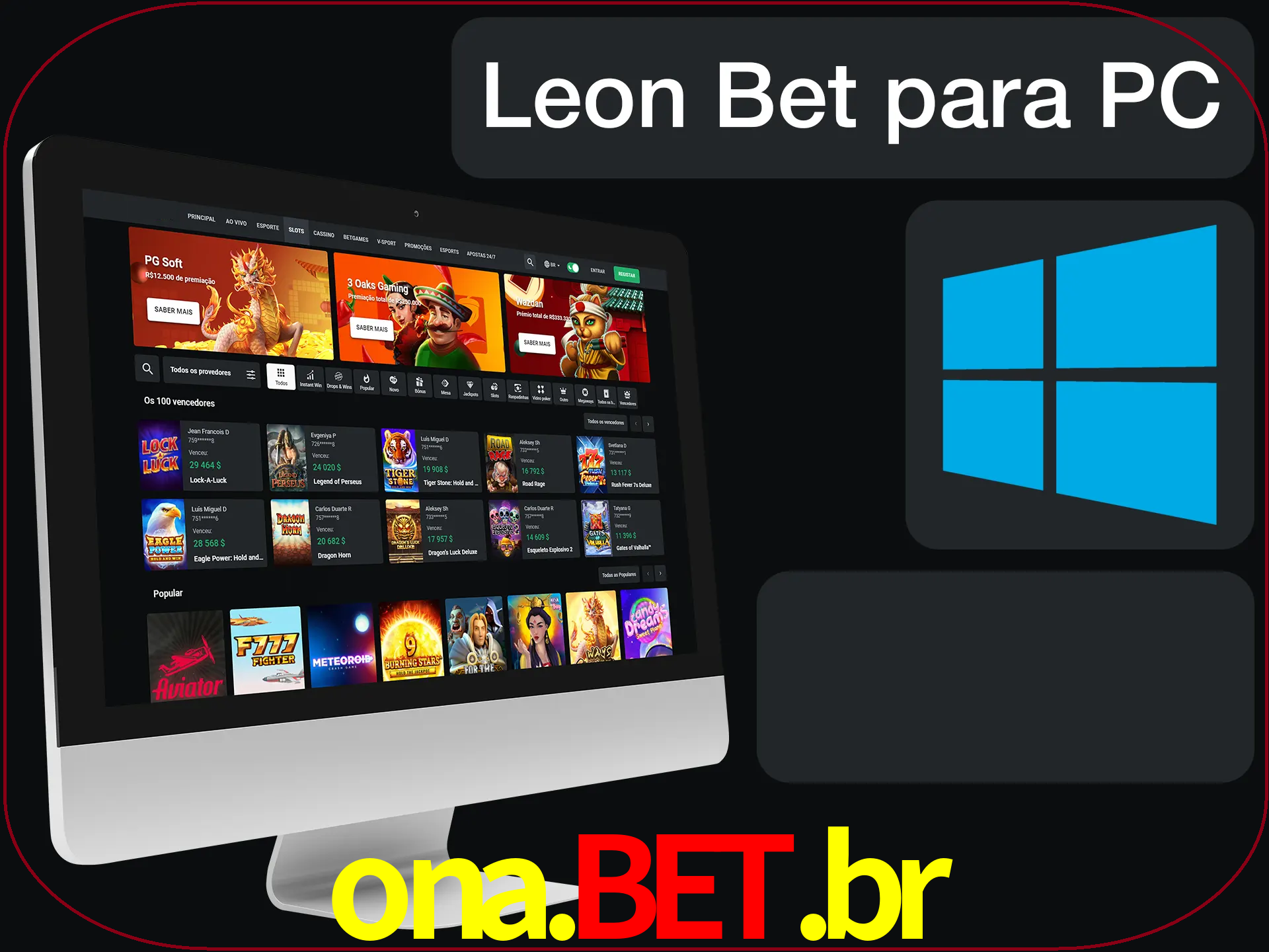 Aposte e jogue em nosso cassino usando o PC.