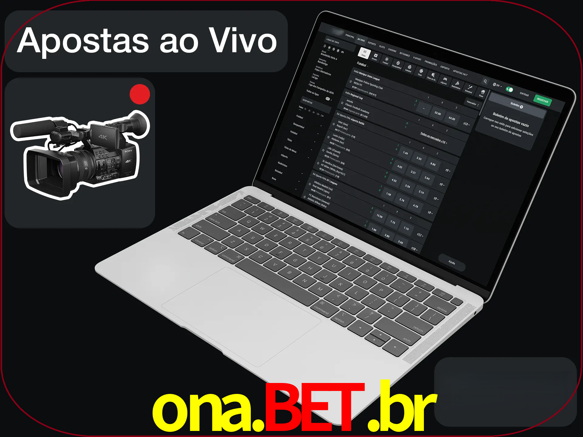 Aposte em formato ao vivo em nosso site.