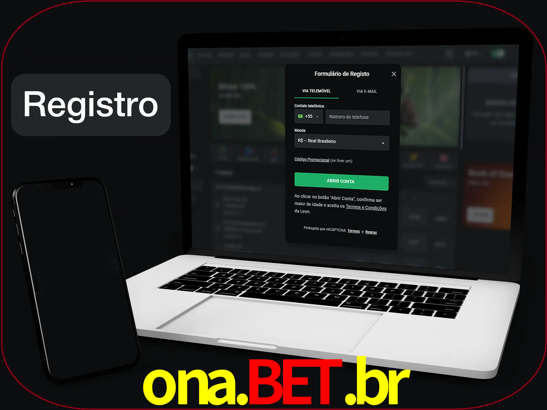 O registro na LeonBet é simples.