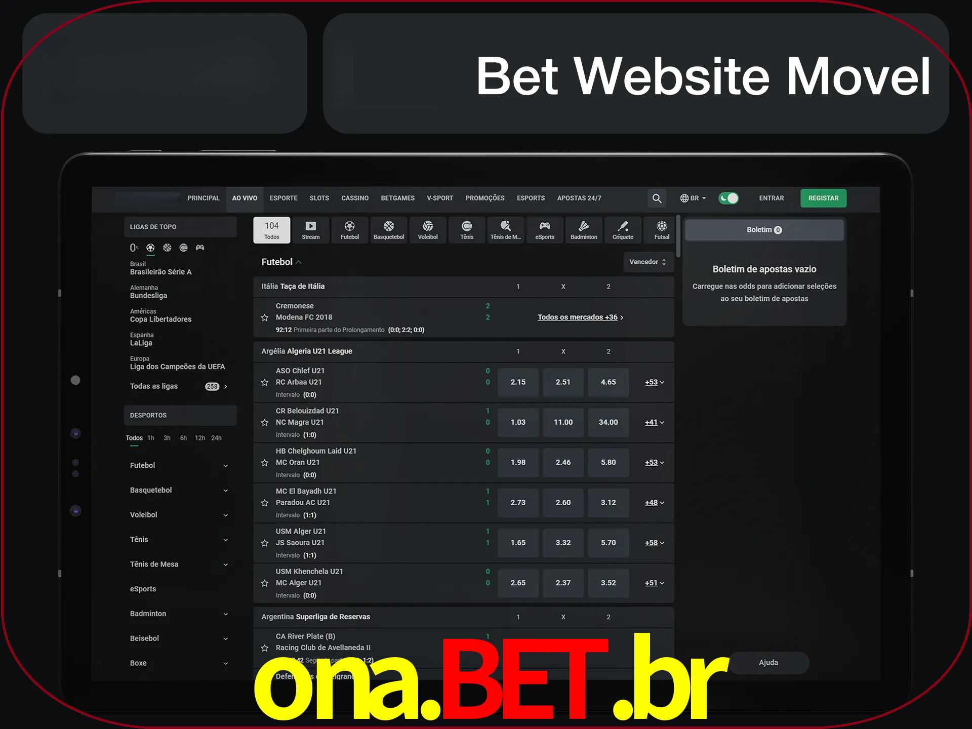 Use nosso website em qualquer dispositivo.